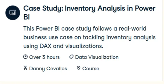 Datacamp – Case Study: Inventory Analysis in Power BI 2024-12
