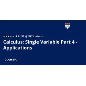Coursera – Calculus: Single Variable Part 4 – Applications 2025-12