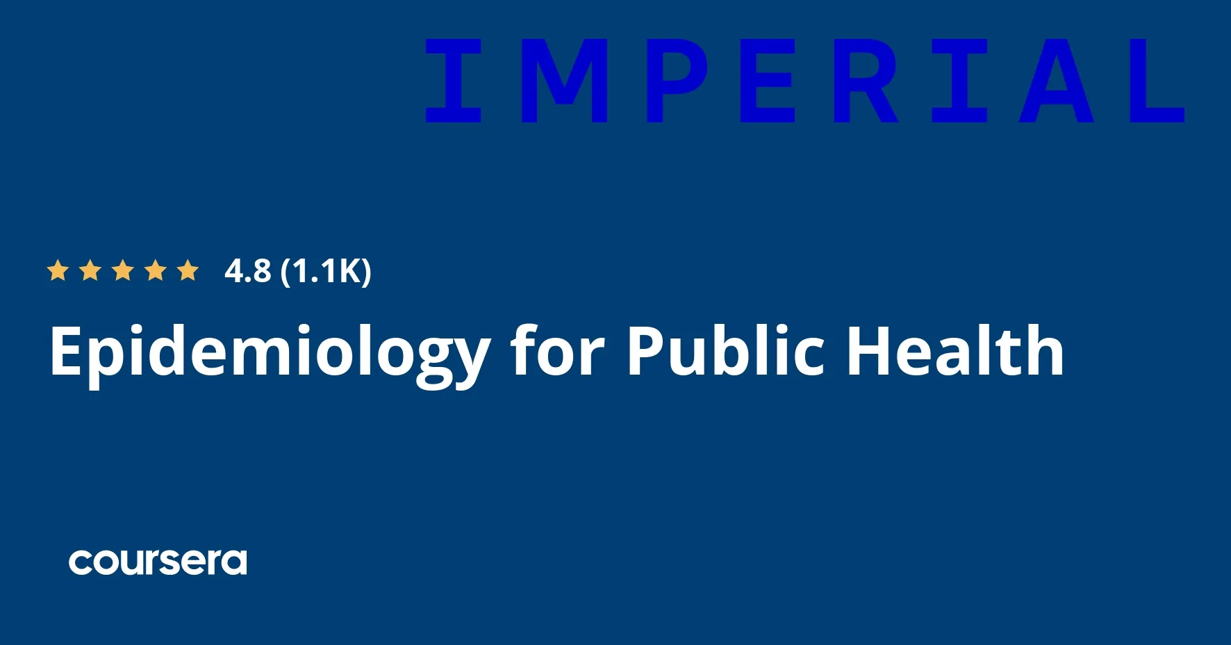 Coursera – Epidemiology for Public Health Specialization 2026-1