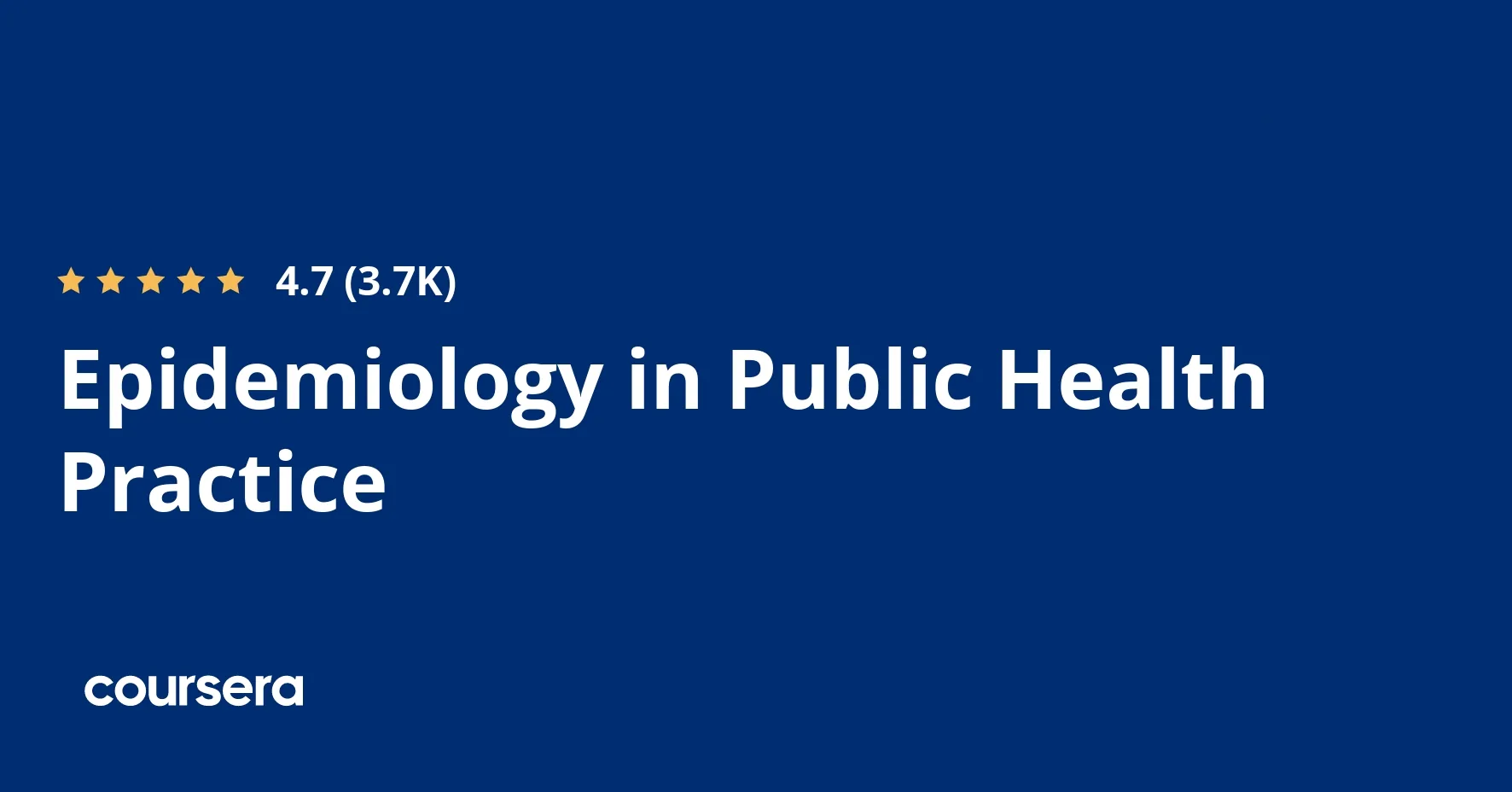 Coursera – Epidemiology in Public Health Practice Specialization 2026-1
